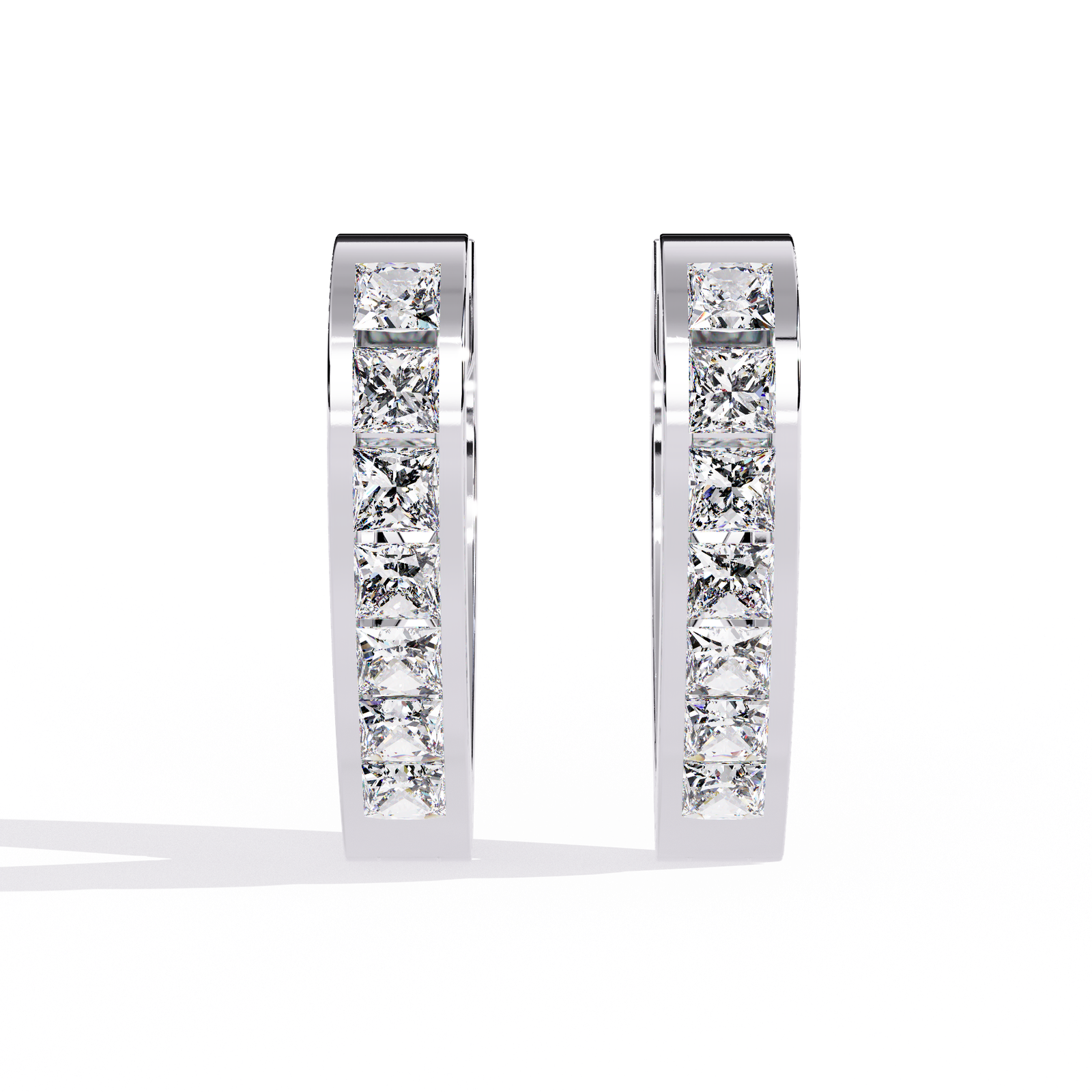 Heart Diamond Hoop Earrings