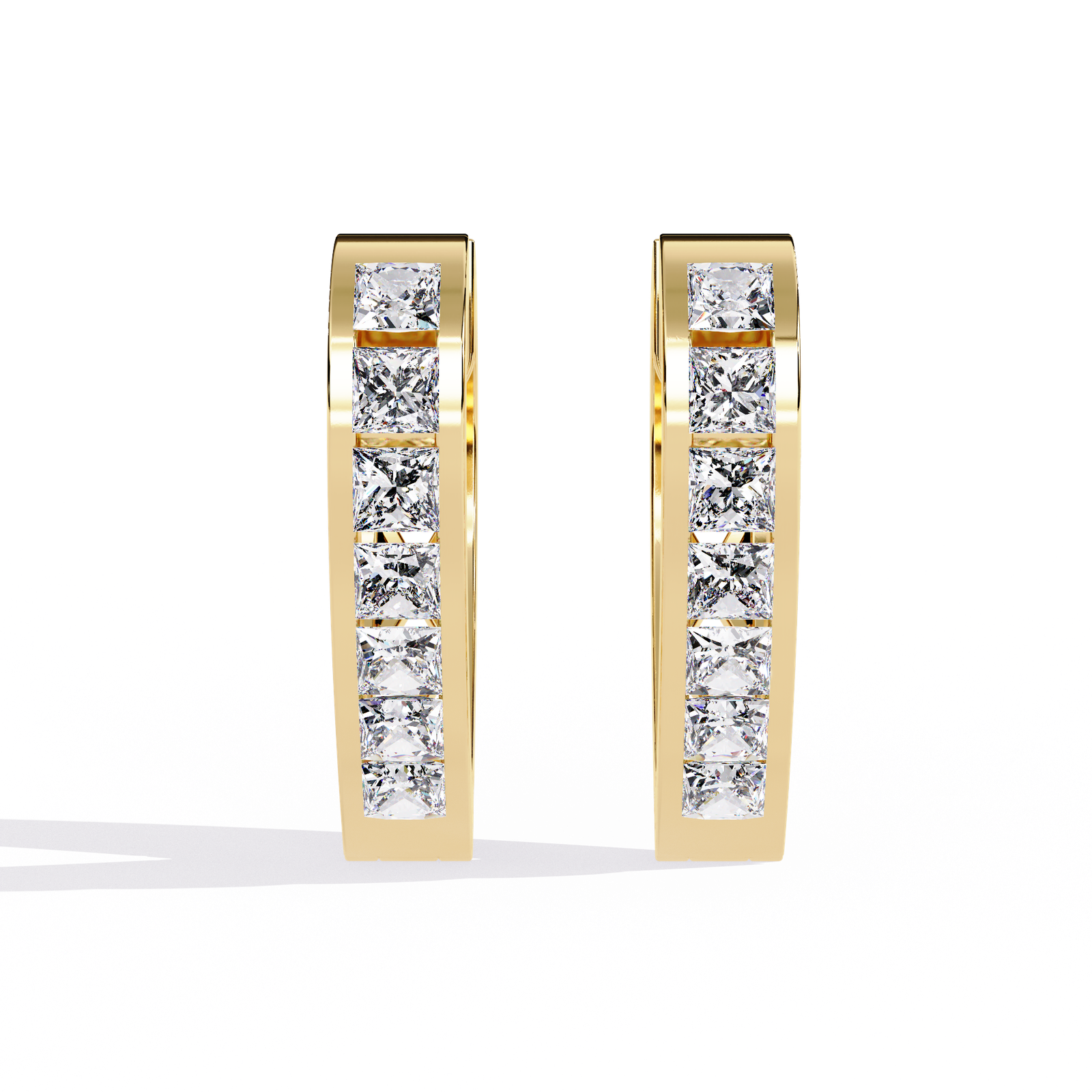 Heart Diamond Hoop Earrings