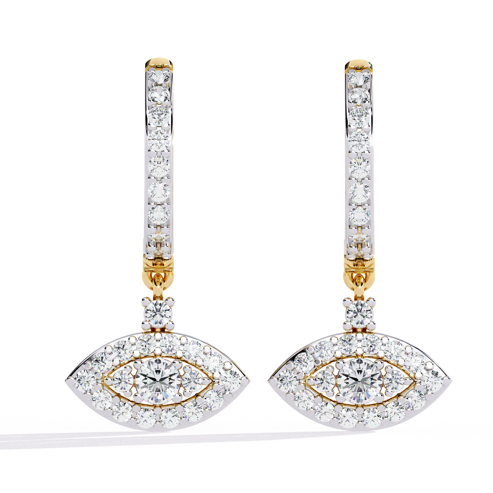 Evil Eye Diamond Hoop Earrings