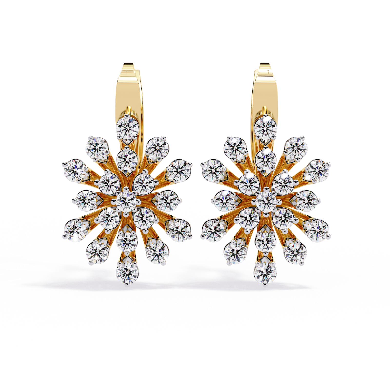 Radiant Blossom Diamond Floral Drop Earrings