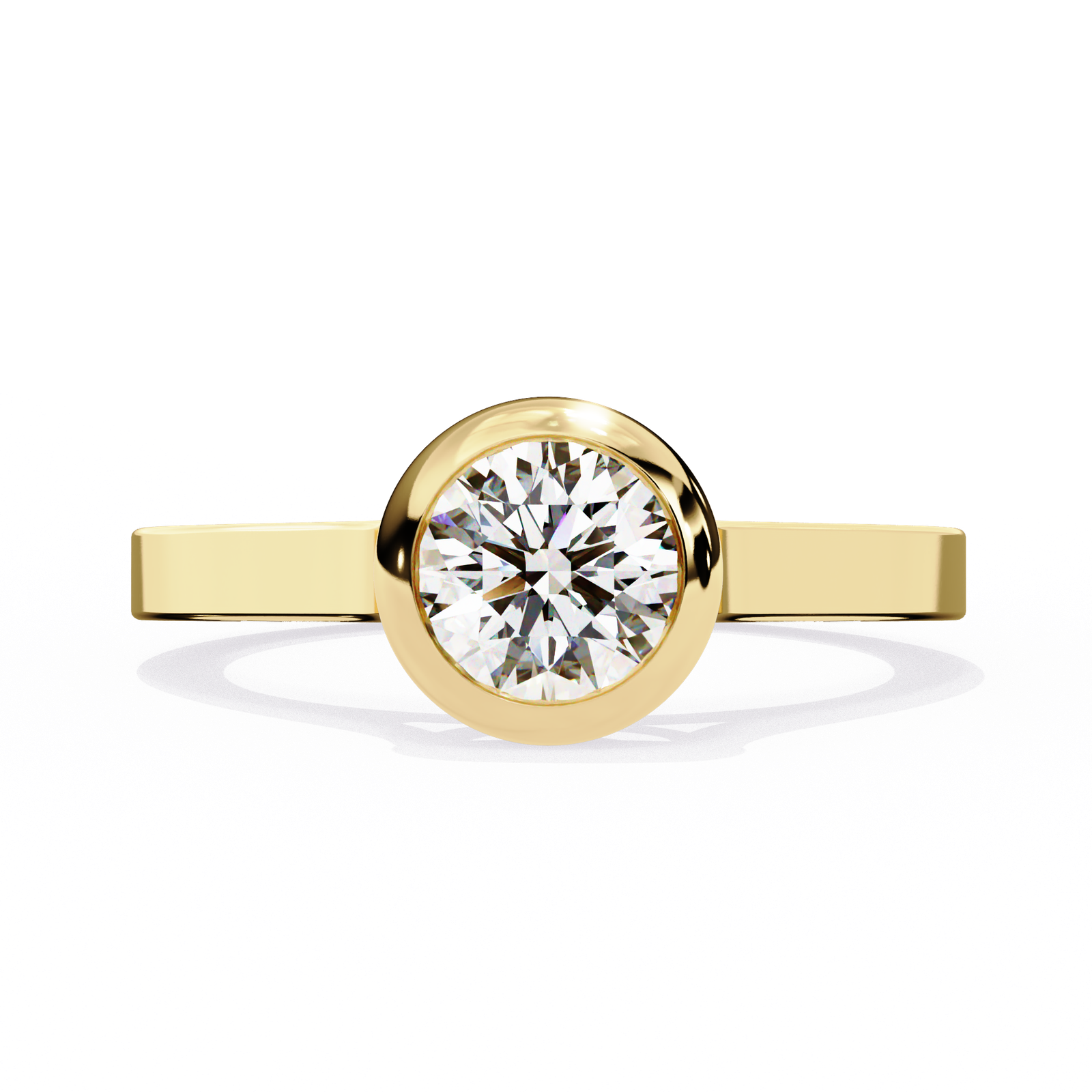 Classic Bezel-Set Round Diamond Ring